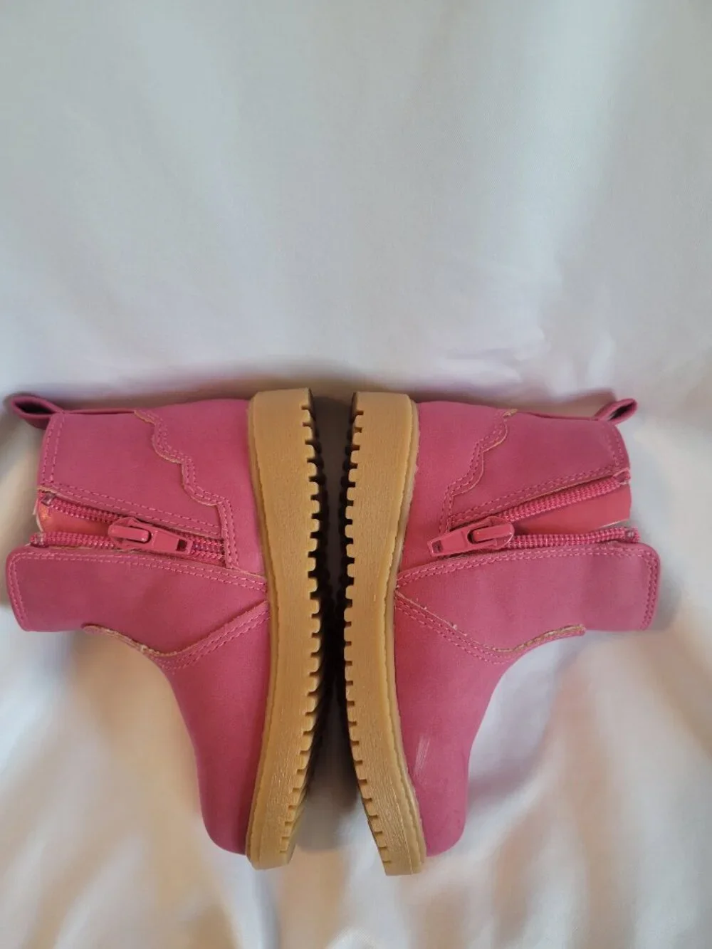 Sugar Kids Boots Girls Size 6 M Pink Butterfly Sequin Zipper Toddler Ankle EUC